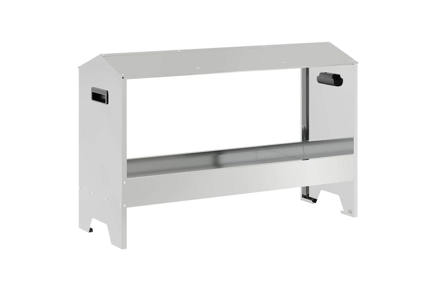 Vidaxl Chicken Feeding Trough Silver 81 X 32 X 535 Cm-2