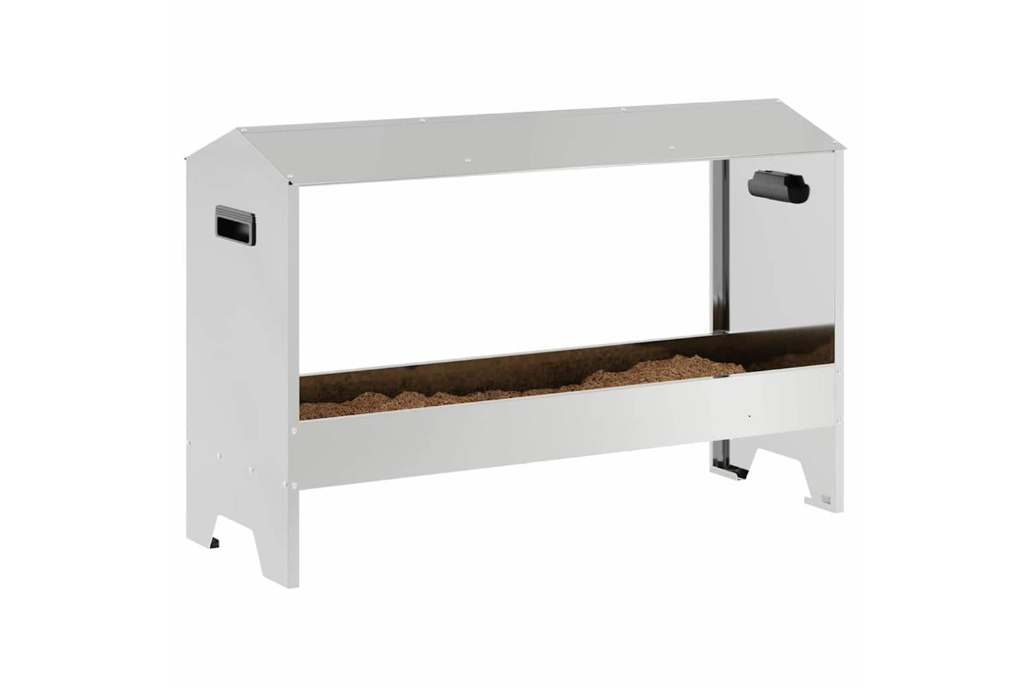 Vidaxl Chicken Feeding Trough Silver 81 X 32 X 535 Cm-3