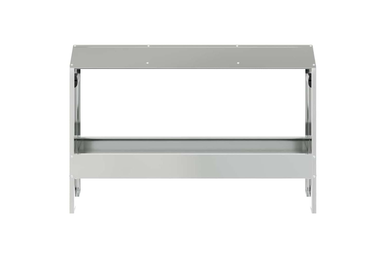 Vidaxl Chicken Feeding Trough Silver 81 X 32 X 535 Cm-5