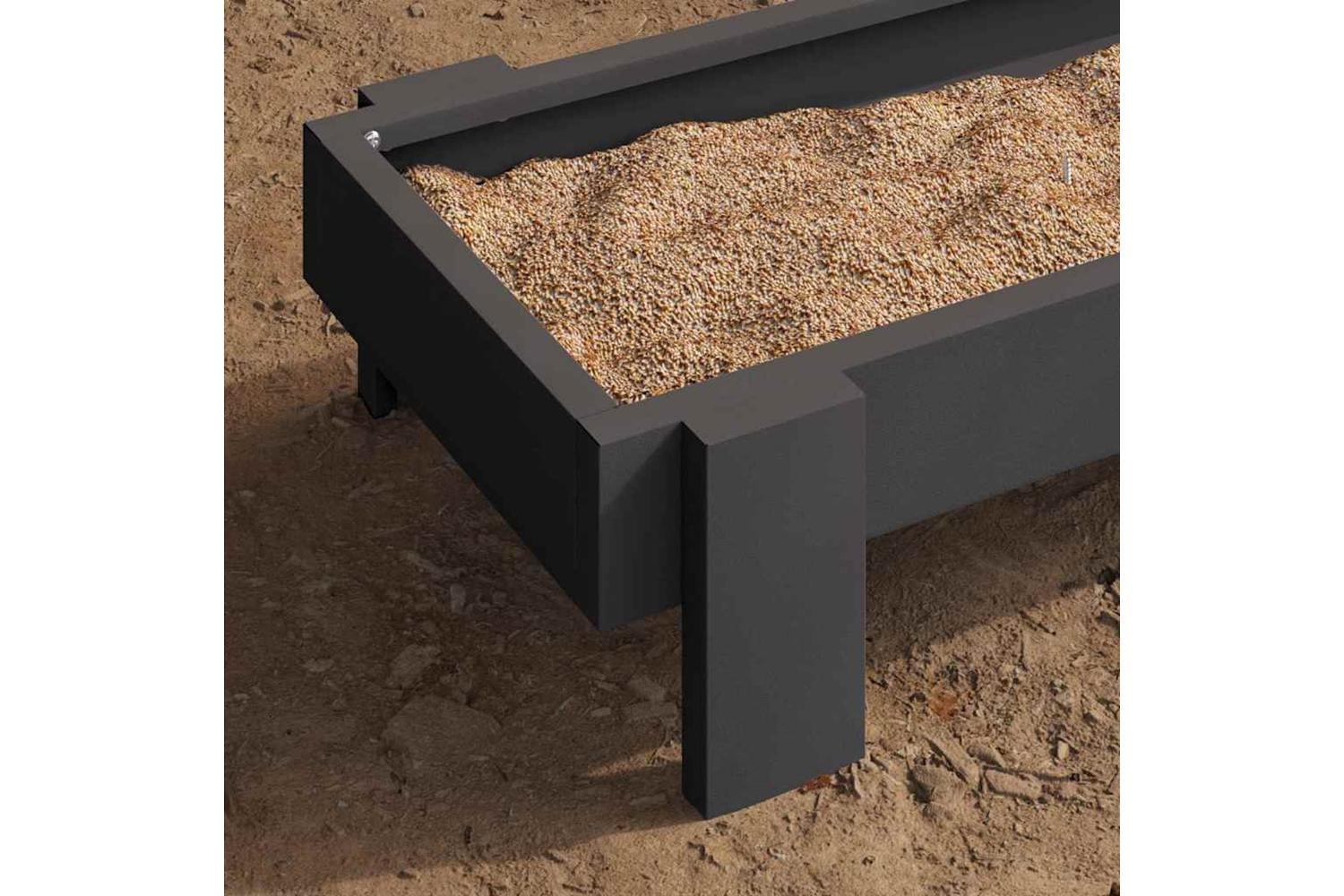 Vidaxl Chicken Feeding Trough Black 80 X 28 X 135 Cm-4