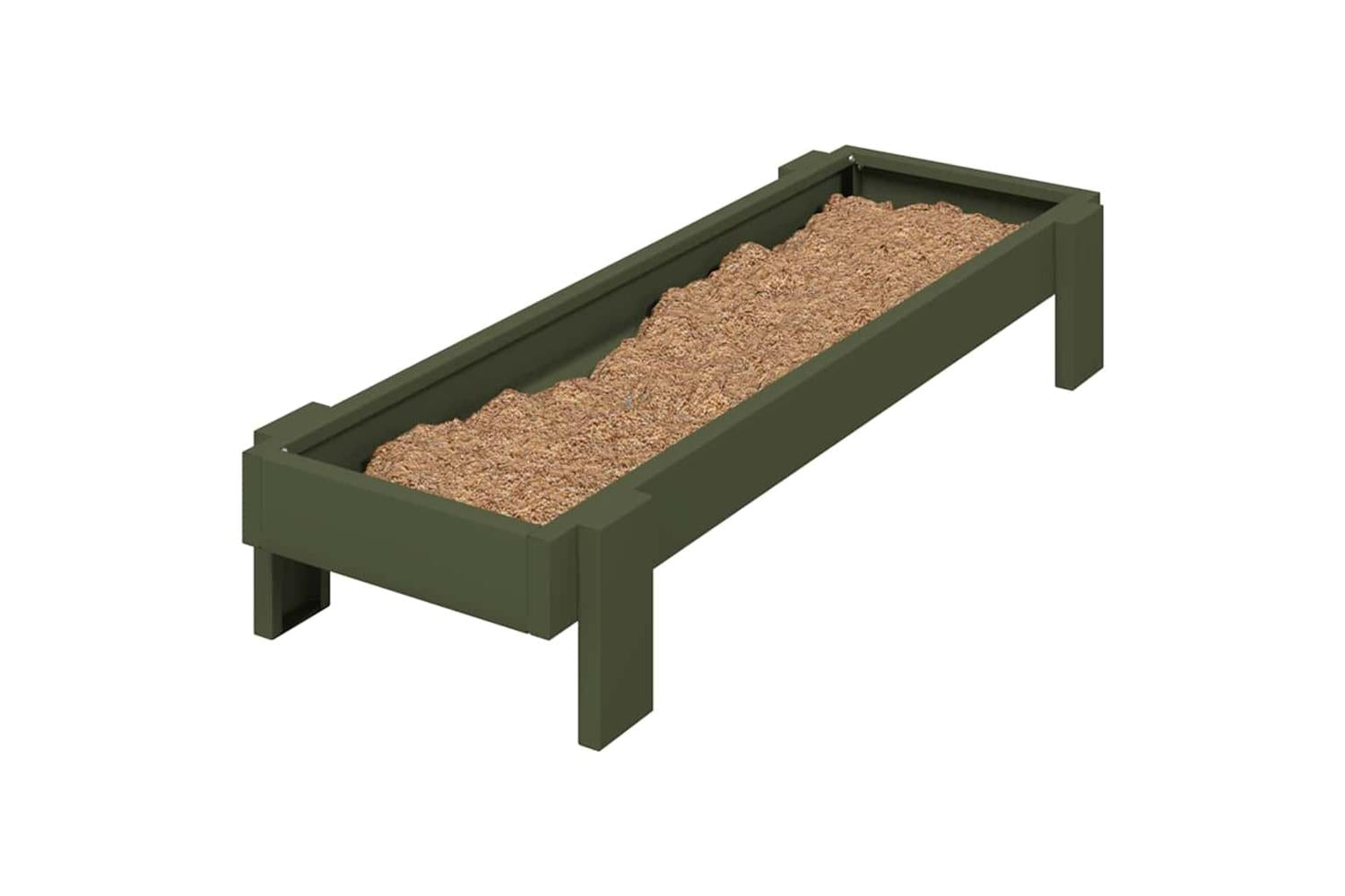 Vidaxl Chicken Feeding Trough Olive Green 80 X 28 X 135 Cm-3