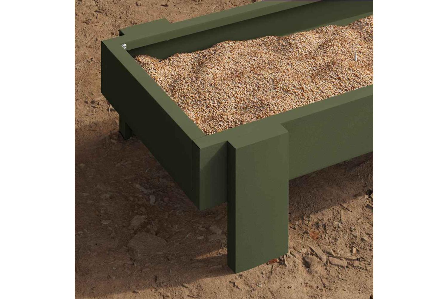 Vidaxl Chicken Feeding Trough Olive Green 80 X 28 X 135 Cm-4