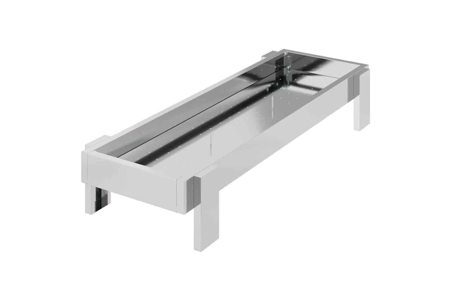 Vidaxl Chicken Feeding Trough Silver 80 X 28 X 135 Cm-2