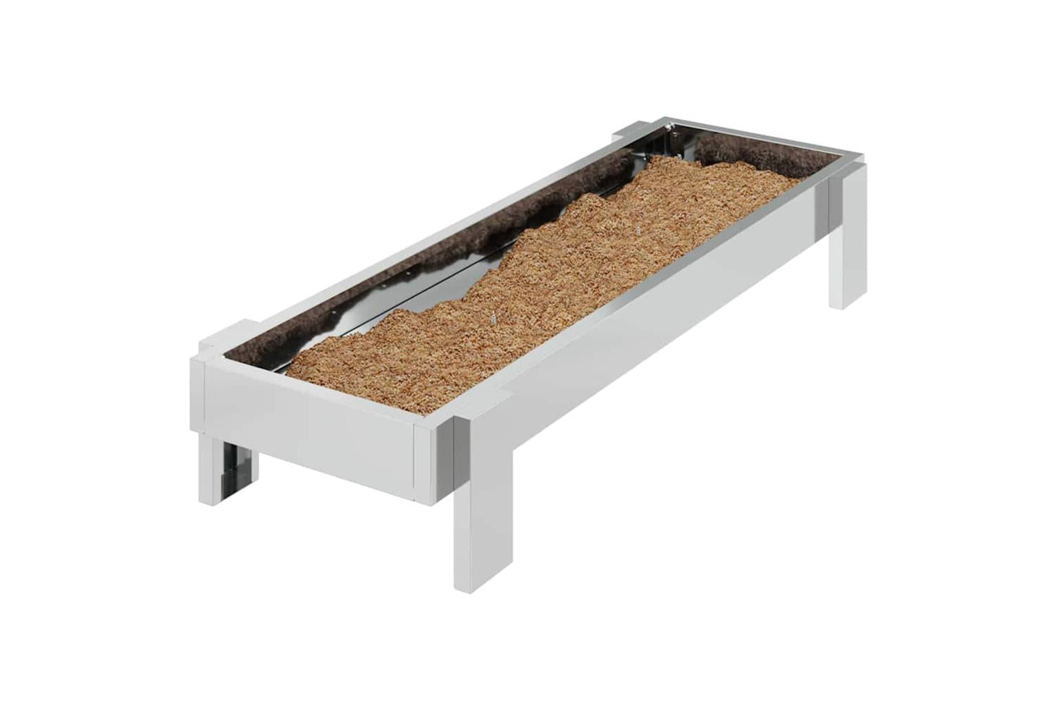 Vidaxl Chicken Feeding Trough Silver 80 X 28 X 135 Cm-3