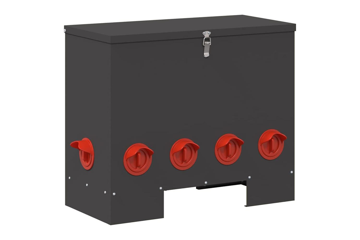 Vidaxl Chicken Feeder Black 605 X 29 X 51 Cm Cold-rolled Steel-2