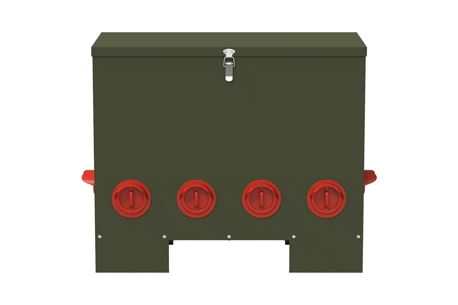 Vidaxl Chicken Feeder Olive Green 605 X 29 X 51 Cm Cold-rolled Steel-4