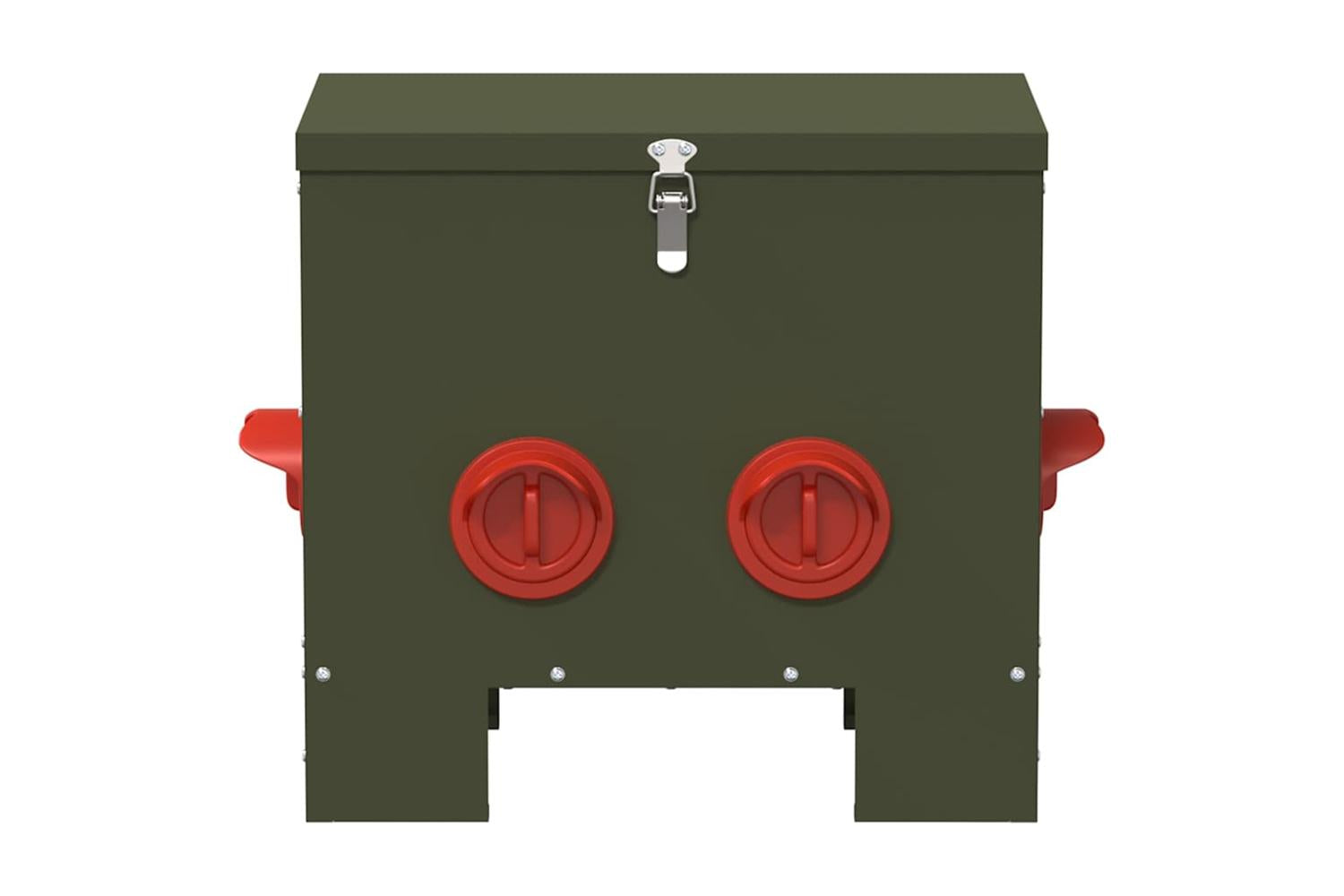 Vidaxl Chicken Feeder Olive Green 405 X 25 X 38 Cm Cold-rolled Steel-4