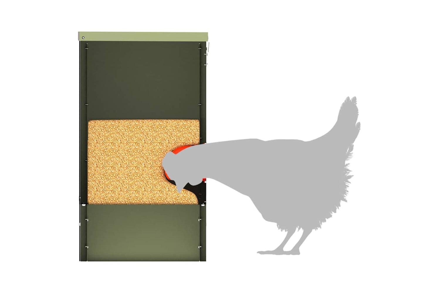 Vidaxl Chicken Feeder Olive Green 405 X 25 X 38 Cm Cold-rolled Steel-8