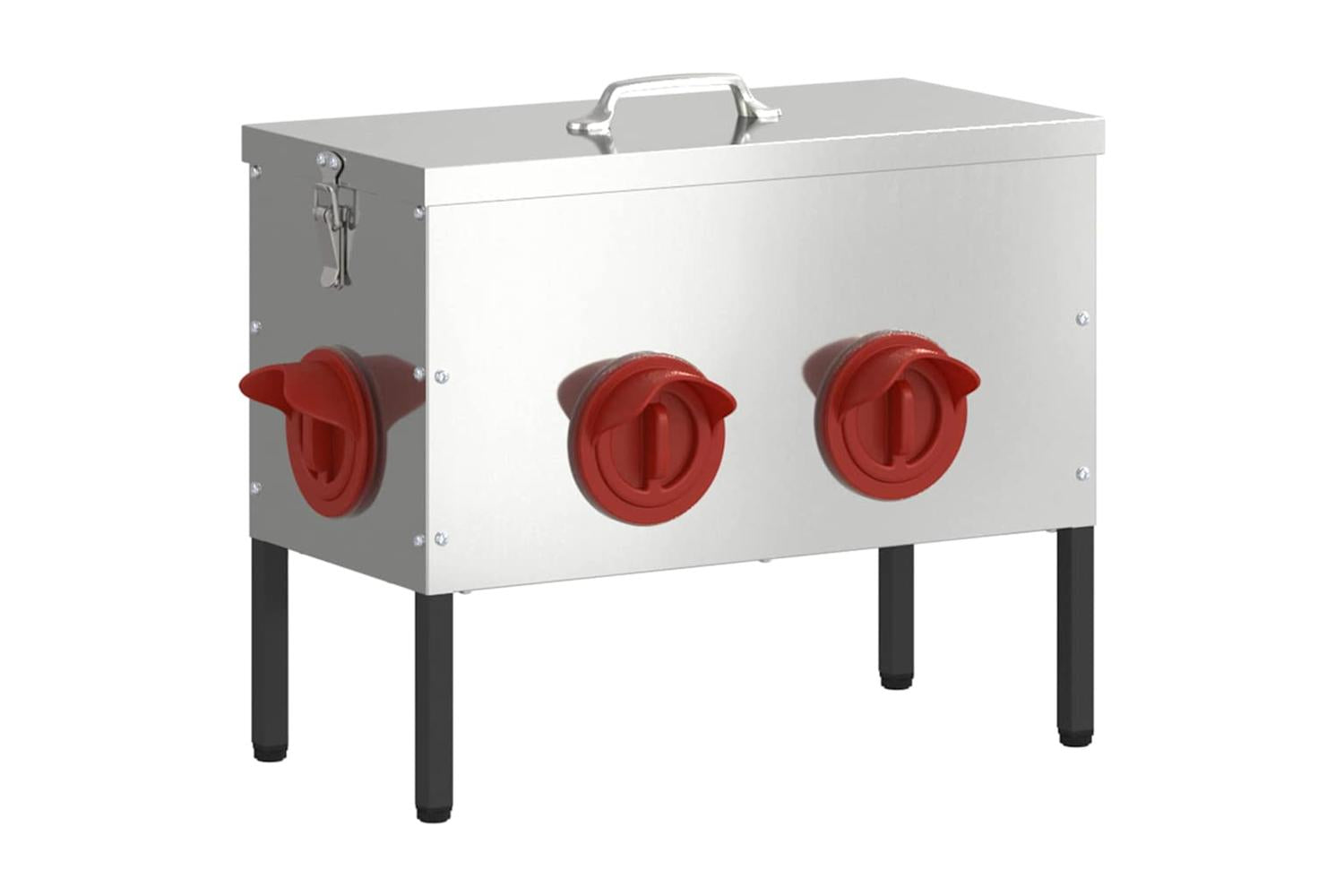 Vidaxl Chicken Feeder Silver 415 X 205 X 33 Cm Galvanised Steel-2