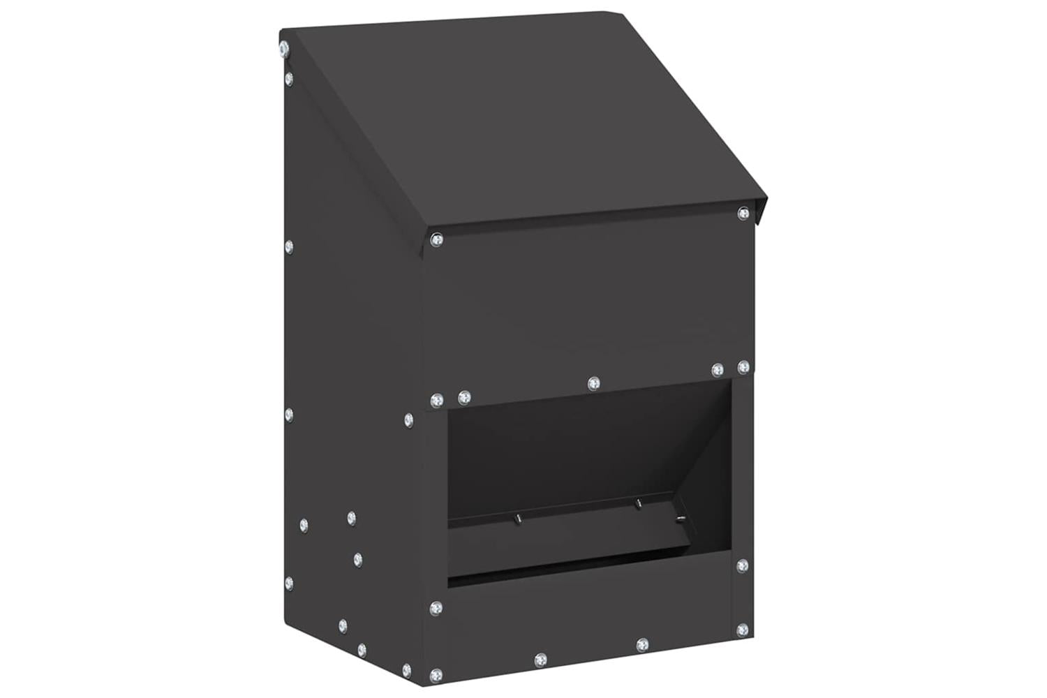Vidaxl Chicken Feeder Black 21 X 16 X 33 Cm Cold-rolled Steel-2