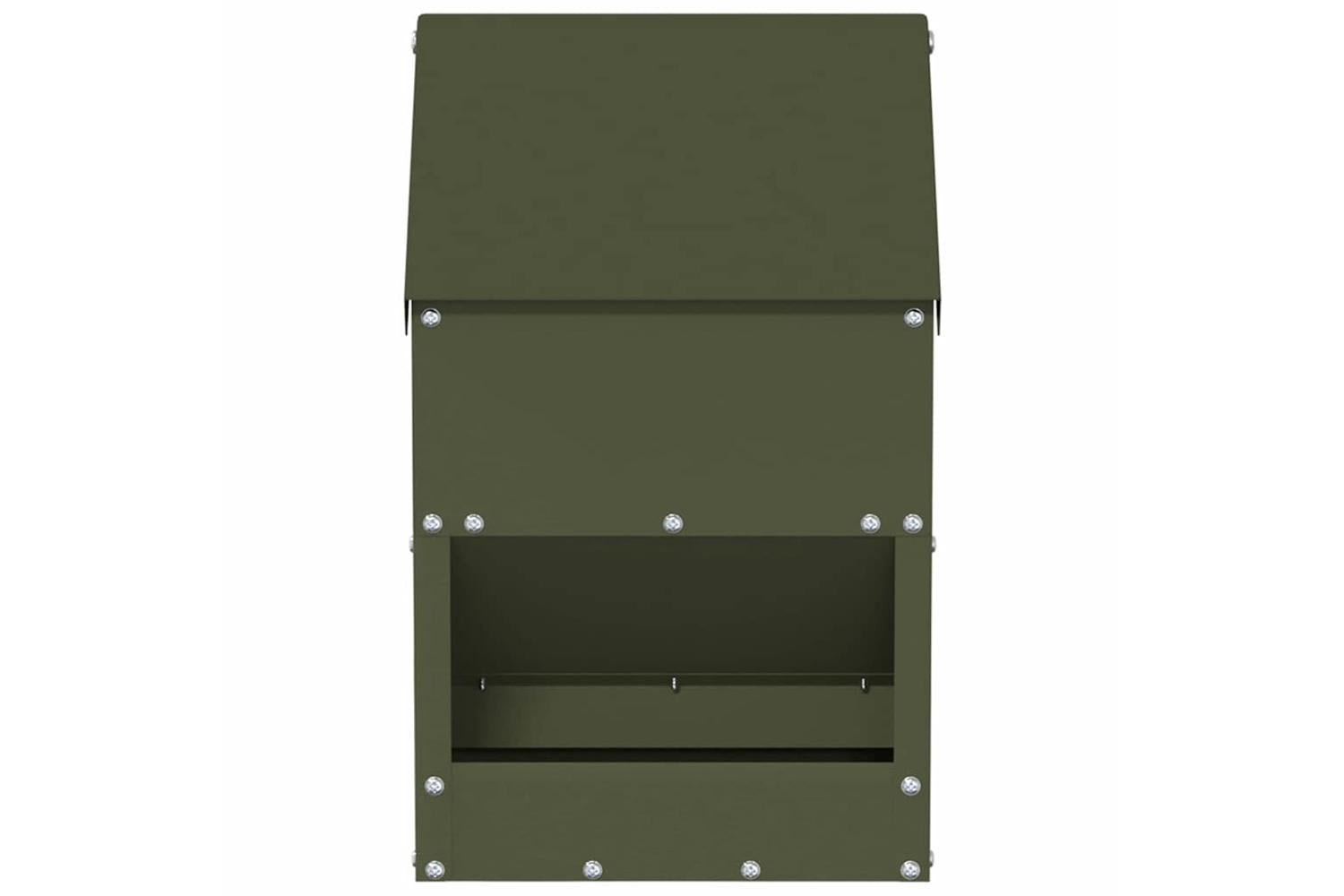 Vidaxl Chicken Feeder Olive Green 21 X 16 X 33 Cm Cold-rolled Steel-4