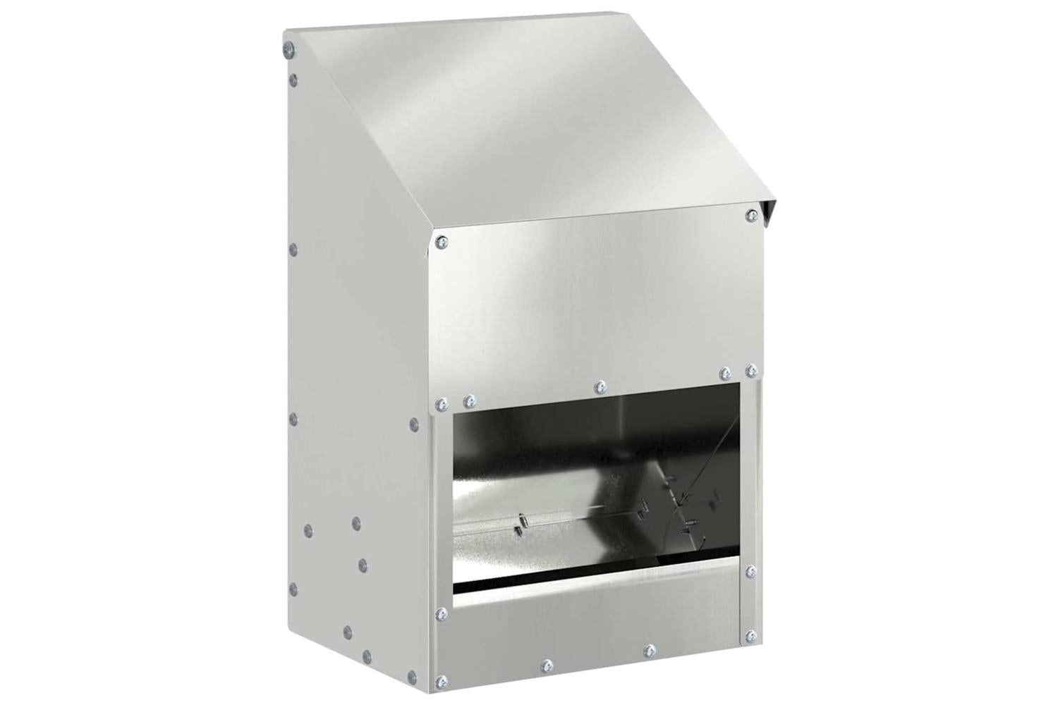 Vidaxl Chicken Feeder Silver 21 X 16 X 33 Cm Galvanised Steel-2