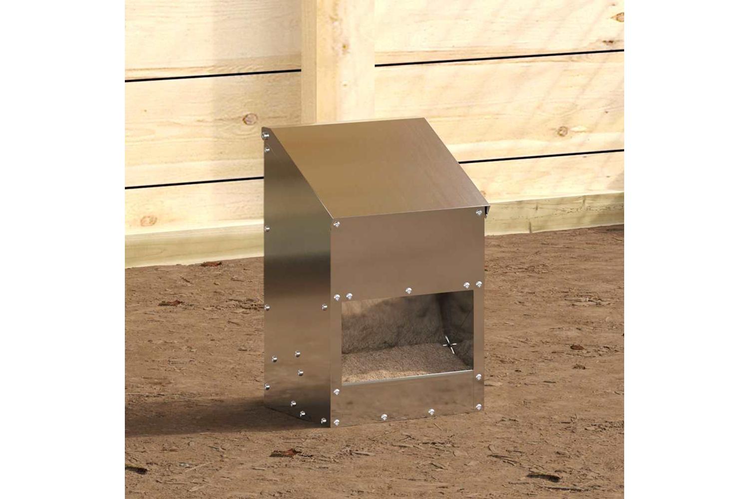 Vidaxl Chicken Feeder Silver 21 X 16 X 33 Cm Galvanised Steel-3