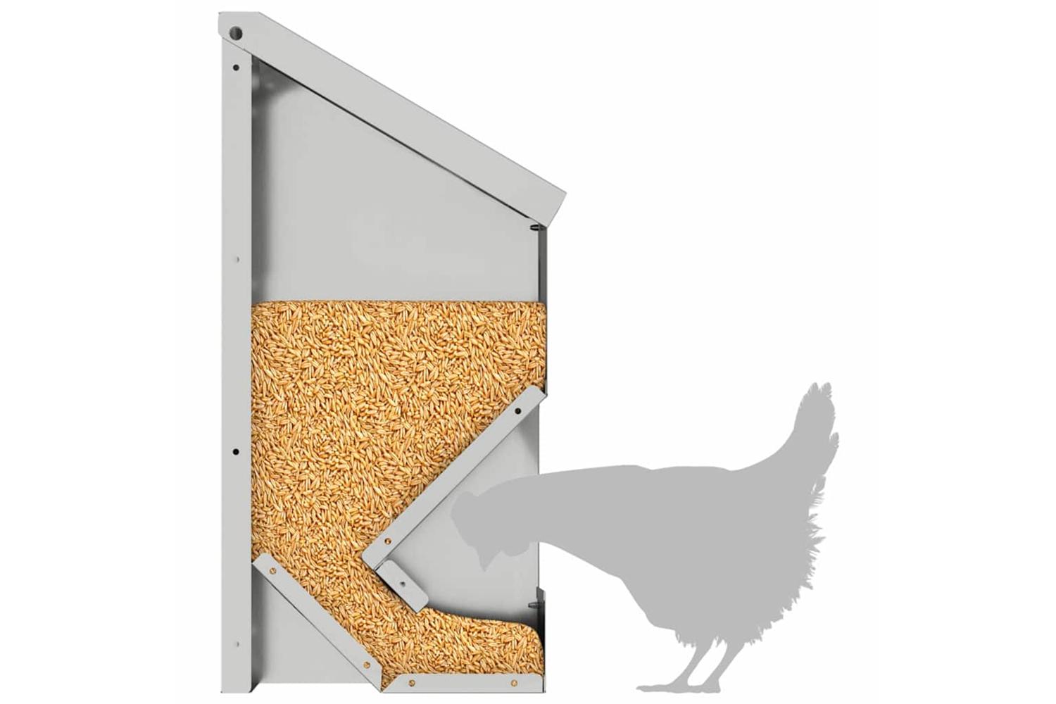 Vidaxl Chicken Feeder Silver 21 X 16 X 33 Cm Galvanised Steel-9