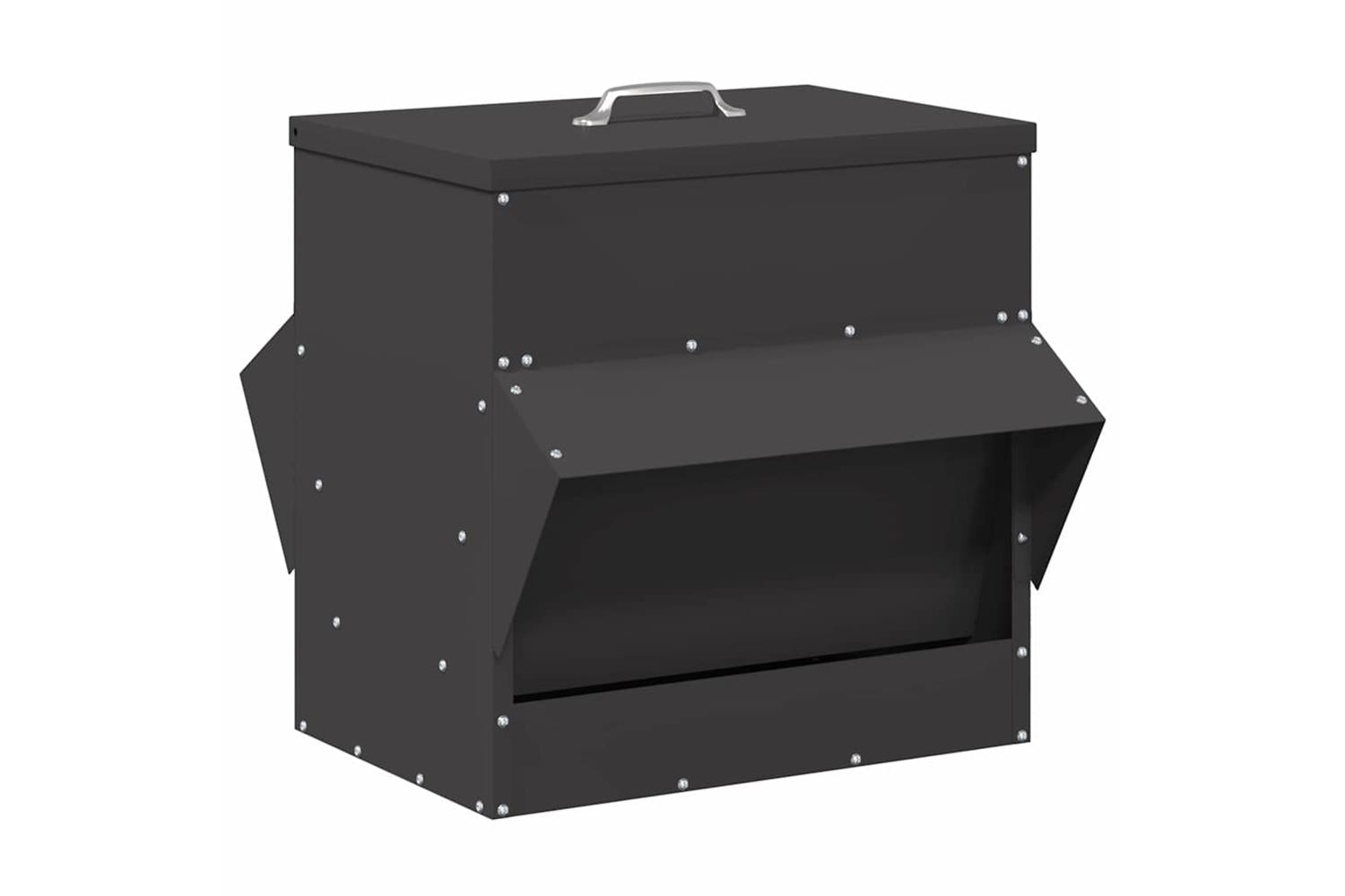 Vidaxl Chicken Feeder Black 405 X 45 X 41 Cm Cold-rolled Steel-2