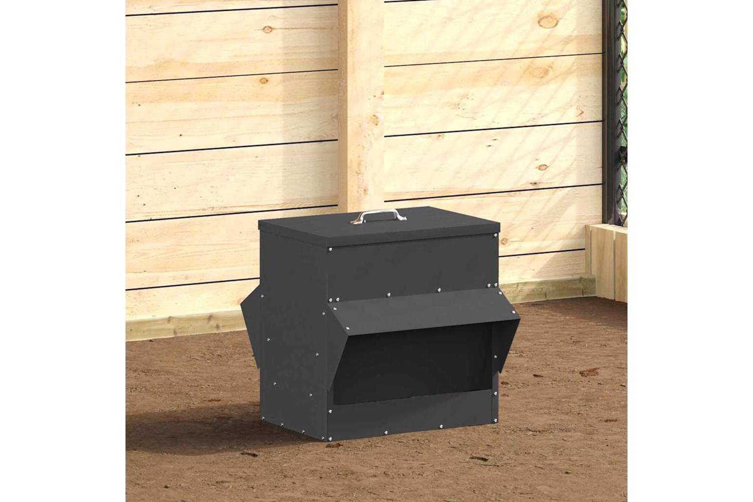 Vidaxl Chicken Feeder Black 405 X 45 X 41 Cm Cold-rolled Steel-4