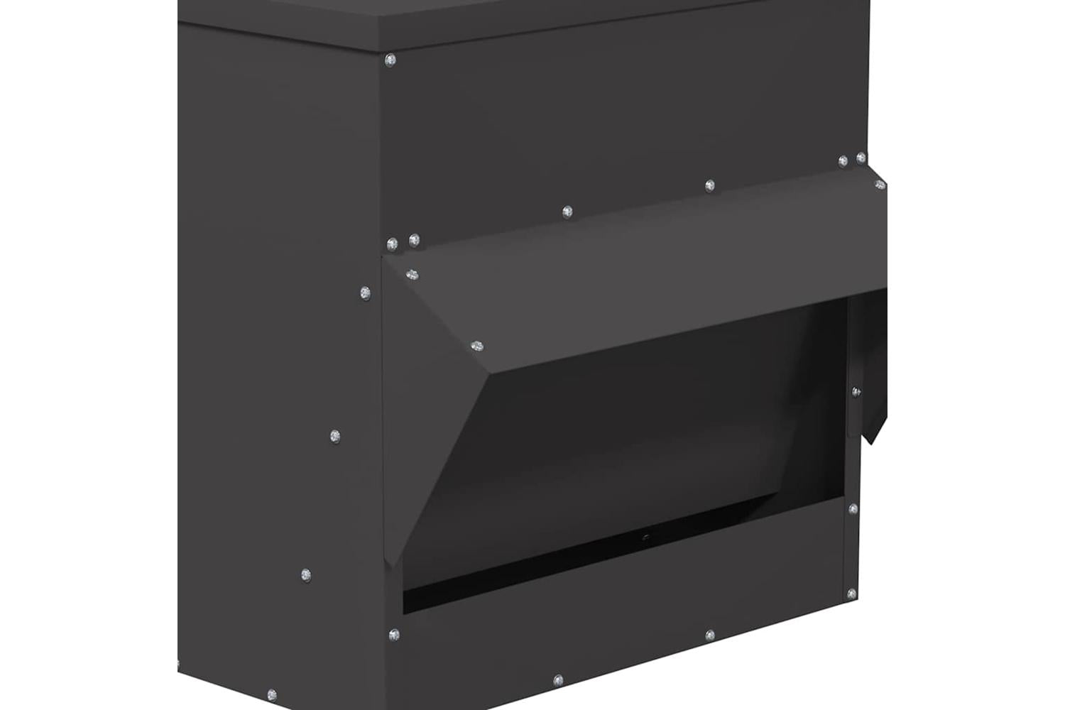 Vidaxl Chicken Feeder Black 405 X 45 X 41 Cm Cold-rolled Steel-7