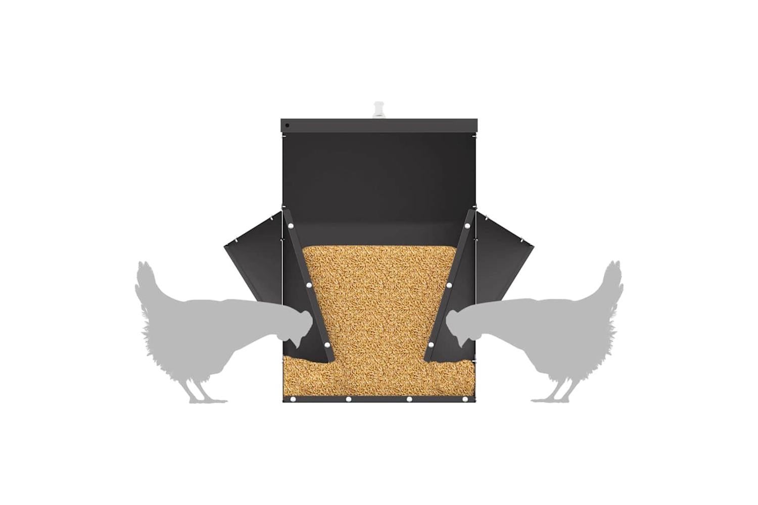 Vidaxl Chicken Feeder Black 405 X 45 X 41 Cm Cold-rolled Steel-9