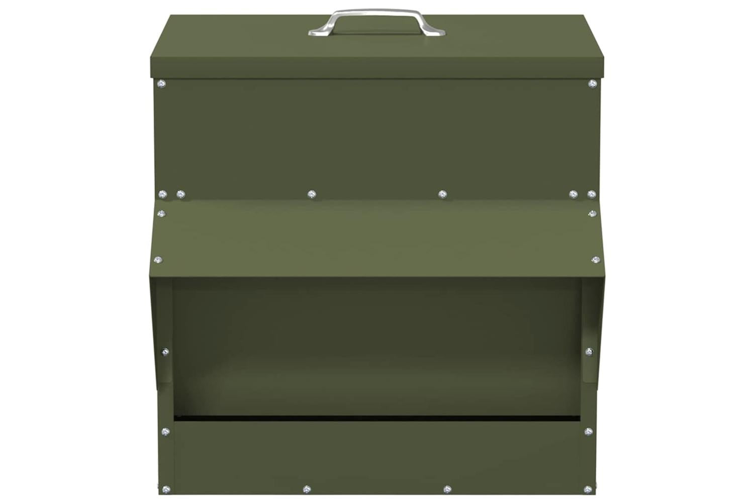 Vidaxl Chicken Feeder Olive Green 405 X 45 X 41 Cm Cold-rolled Steel-5