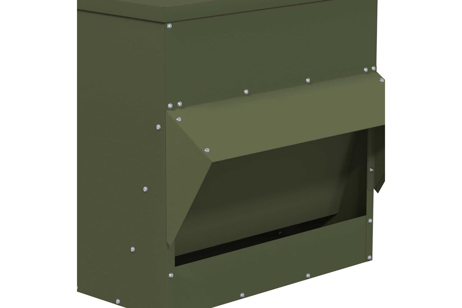 Vidaxl Chicken Feeder Olive Green 405 X 45 X 41 Cm Cold-rolled Steel-8