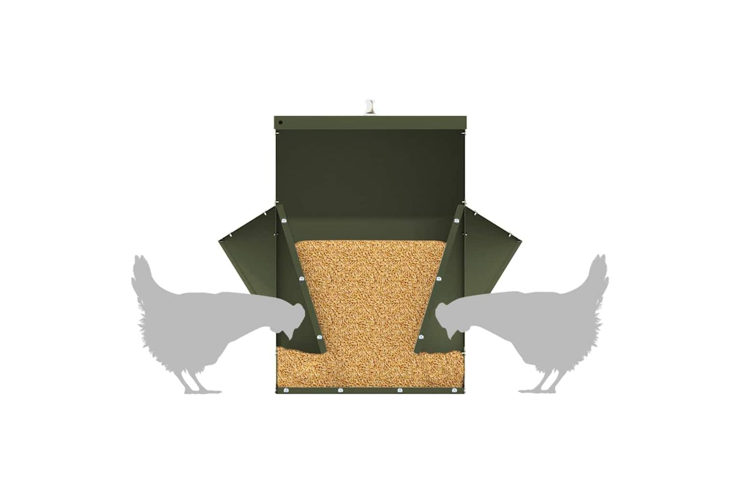 Vidaxl Chicken Feeder Olive Green 405 X 45 X 41 Cm Cold-rolled Steel-9