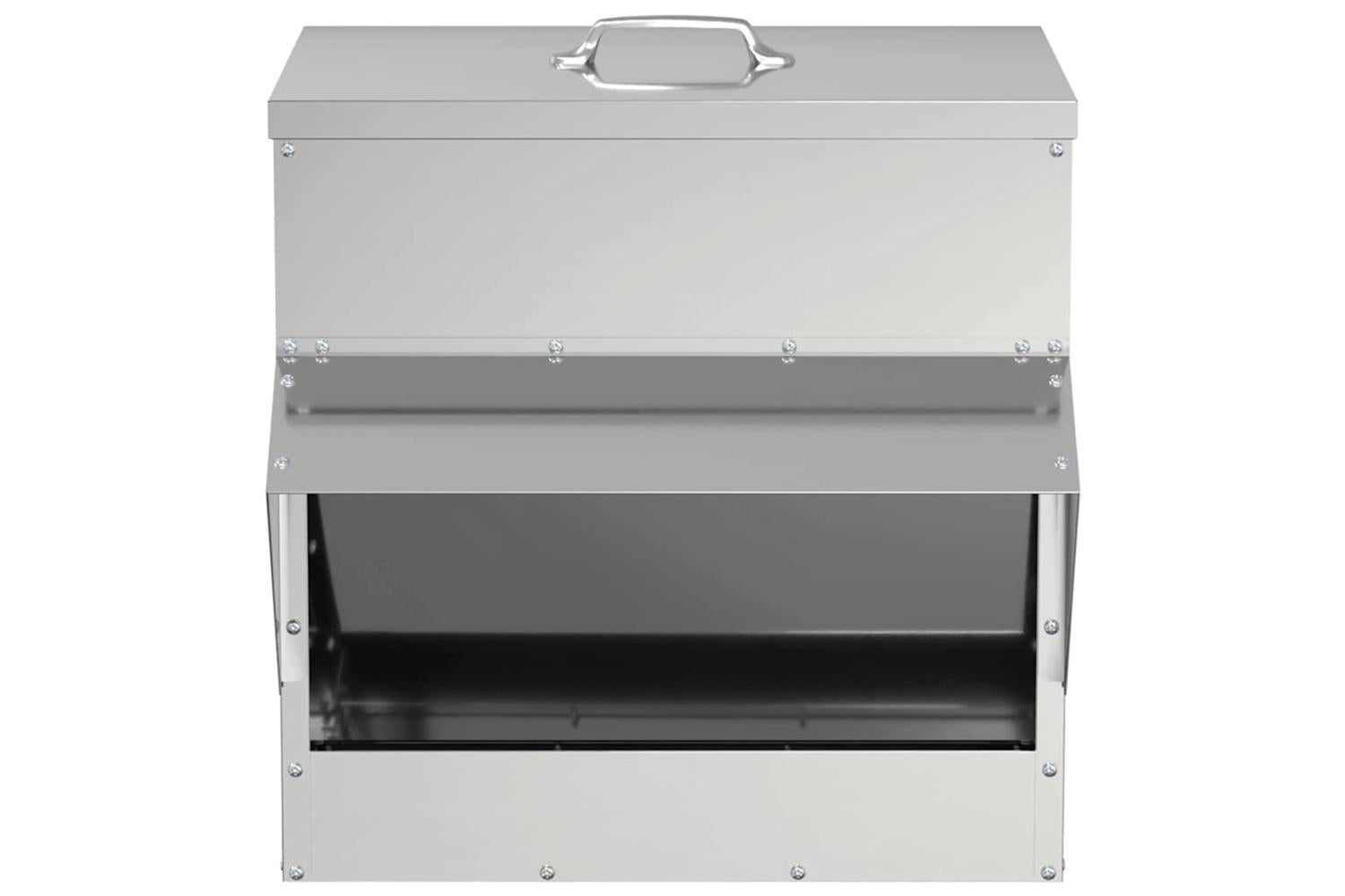 Vidaxl Chicken Feeder Silver 405 X 45 X 41 Cm Galvanised Steel-5