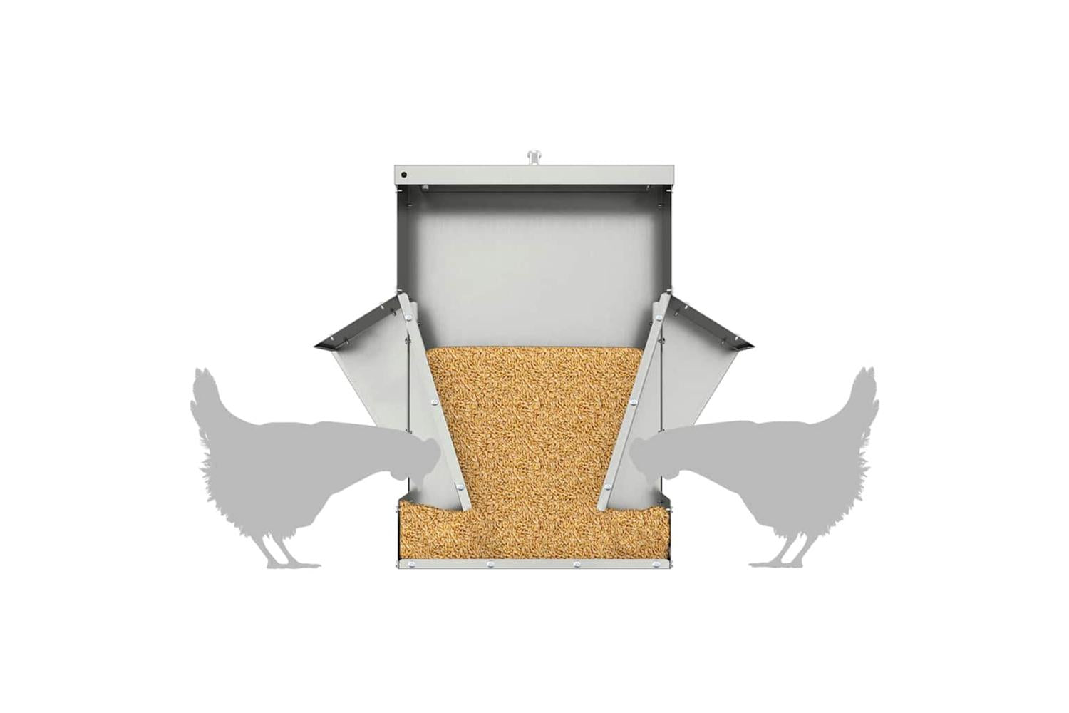 Vidaxl Chicken Feeder Silver 405 X 45 X 41 Cm Galvanised Steel-10
