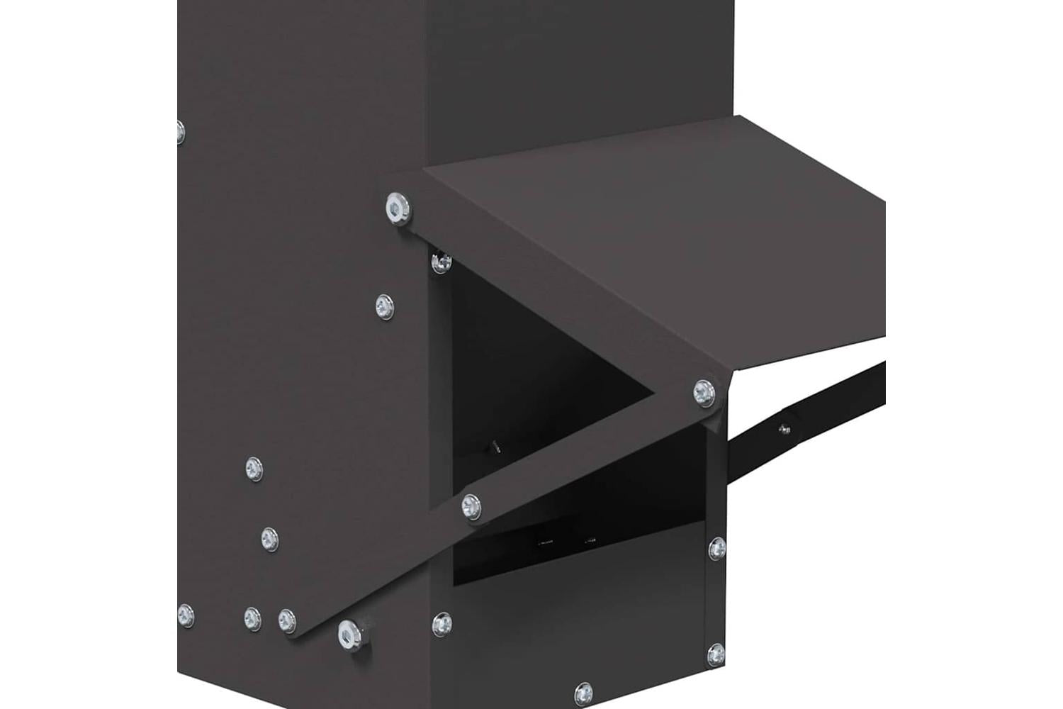 Vidaxl Chicken Feeder Black 13 X 12 X 51 Cm Cold-rolled Steel-7