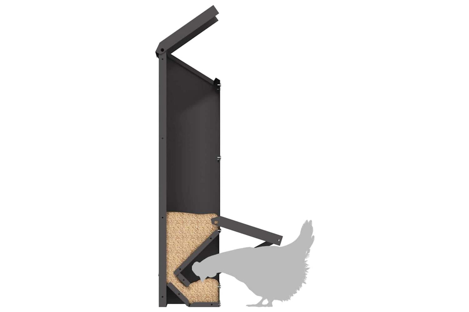 Vidaxl Chicken Feeder Black 13 X 12 X 51 Cm Cold-rolled Steel-9