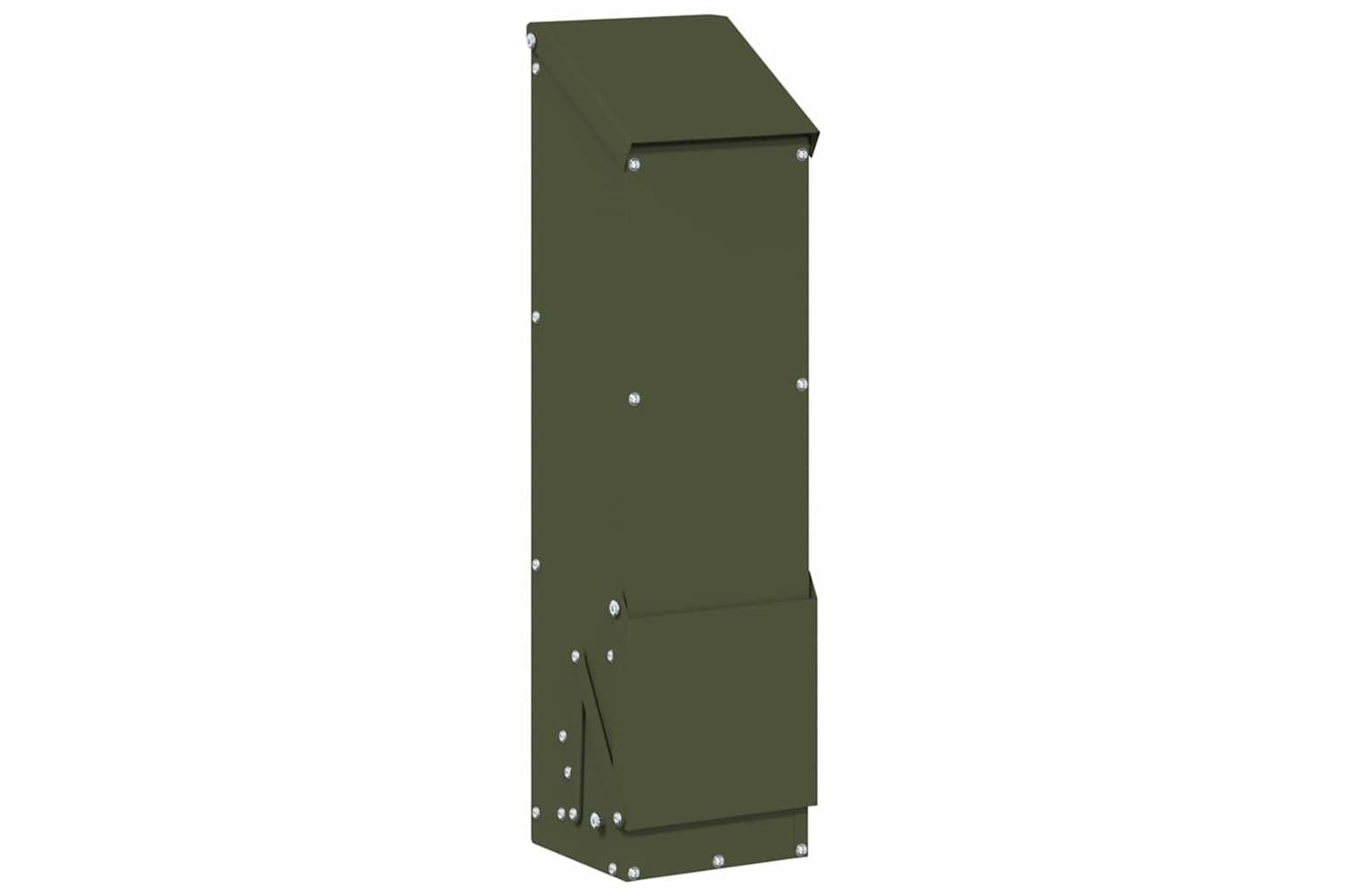 Vidaxl Chicken Feeder Olive Green 13 X 12 X 51 Cm Cold-rolled Steel-2