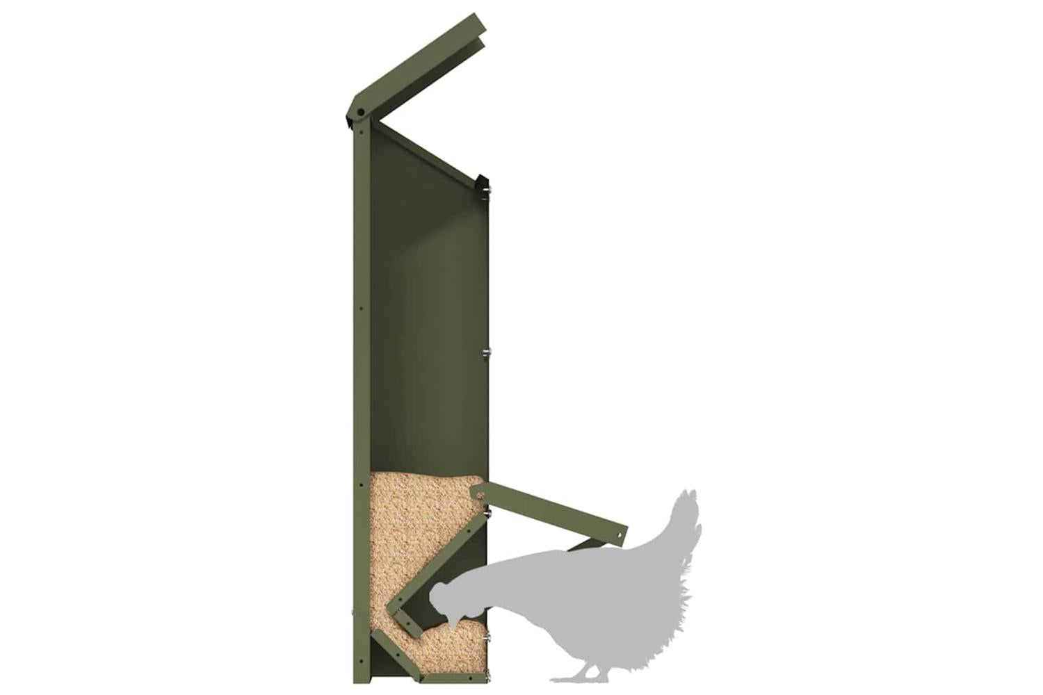 Vidaxl Chicken Feeder Olive Green 13 X 12 X 51 Cm Cold-rolled Steel-9