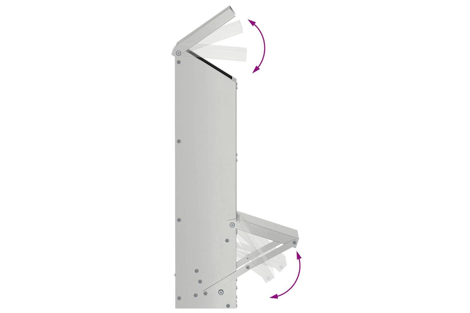 Vidaxl Chicken Feeder Silver 13 X 12 X 51 Cm Galvanised Steel-10