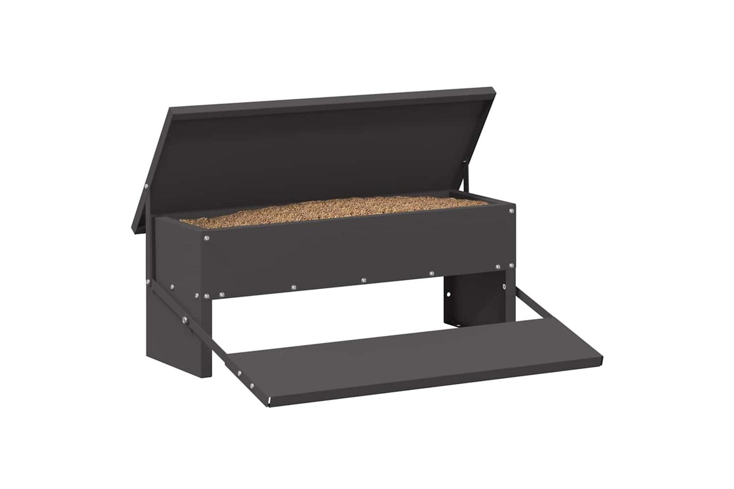 Vidaxl Chicken Treadle Feeder Black 485 X 395 X 19 Cm-3