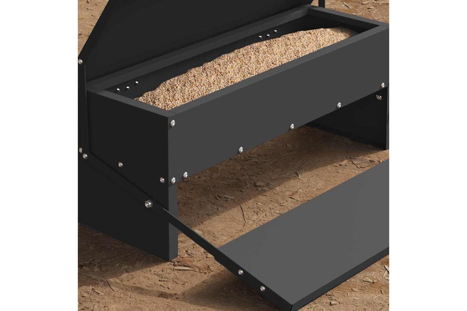 Vidaxl Chicken Treadle Feeder Black 485 X 395 X 19 Cm-4