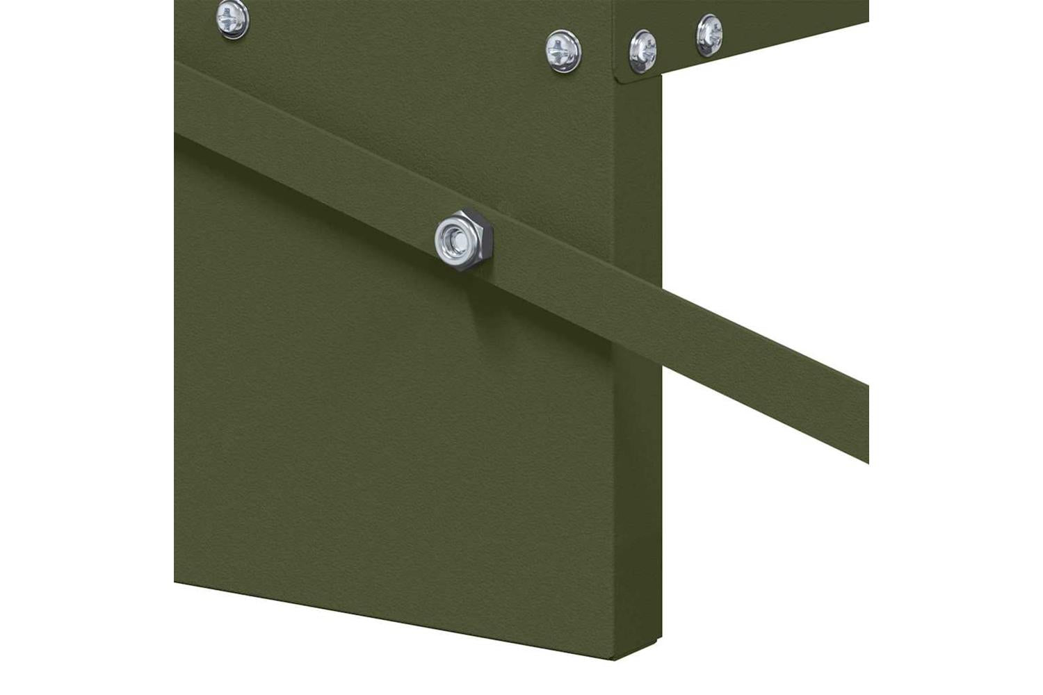 Vidaxl Chicken Treadle Feeder Olive Green 485 X 395 X 19 Cm-8