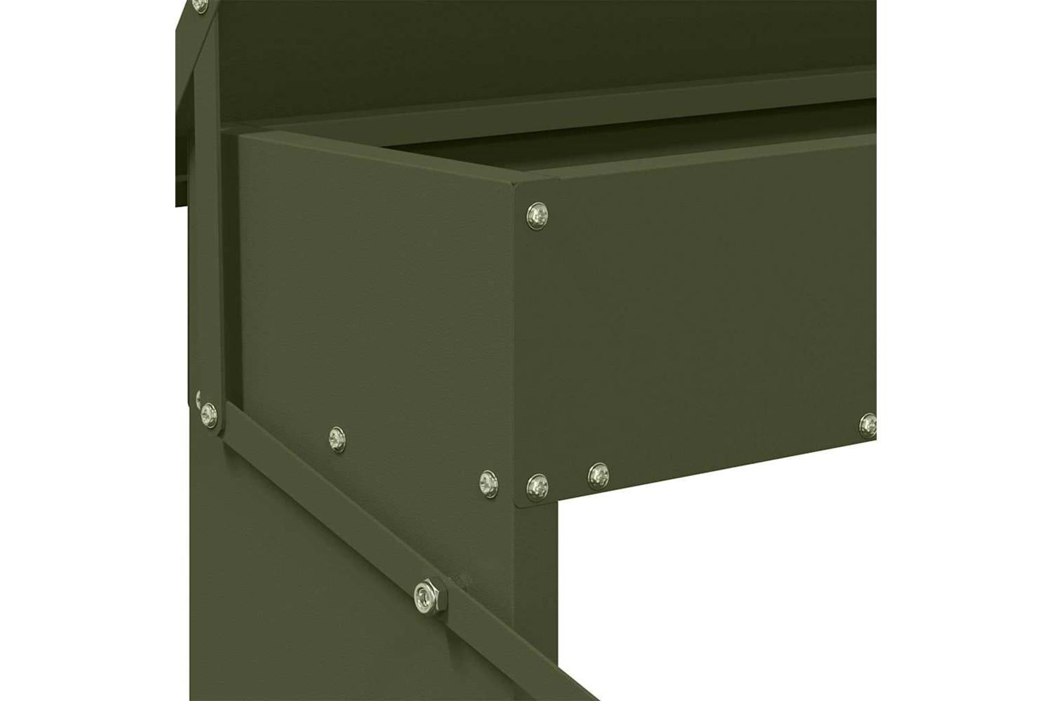 Vidaxl Chicken Treadle Feeder Olive Green 485 X 395 X 19 Cm-9