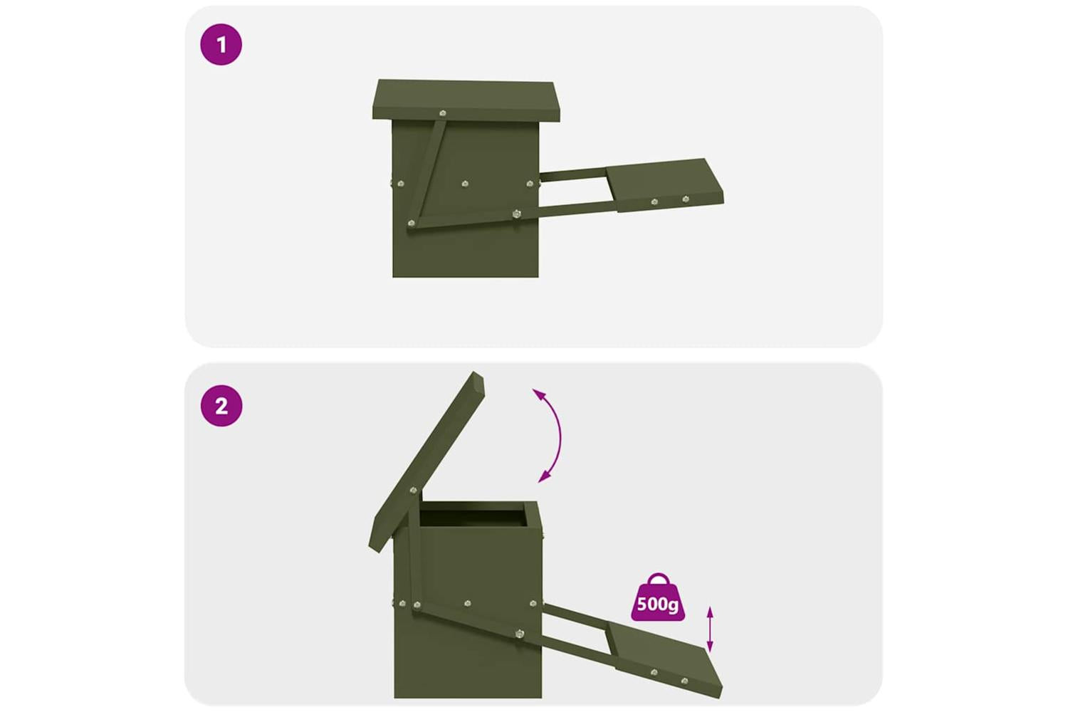 Vidaxl Chicken Treadle Feeder Olive Green 485 X 395 X 19 Cm-10