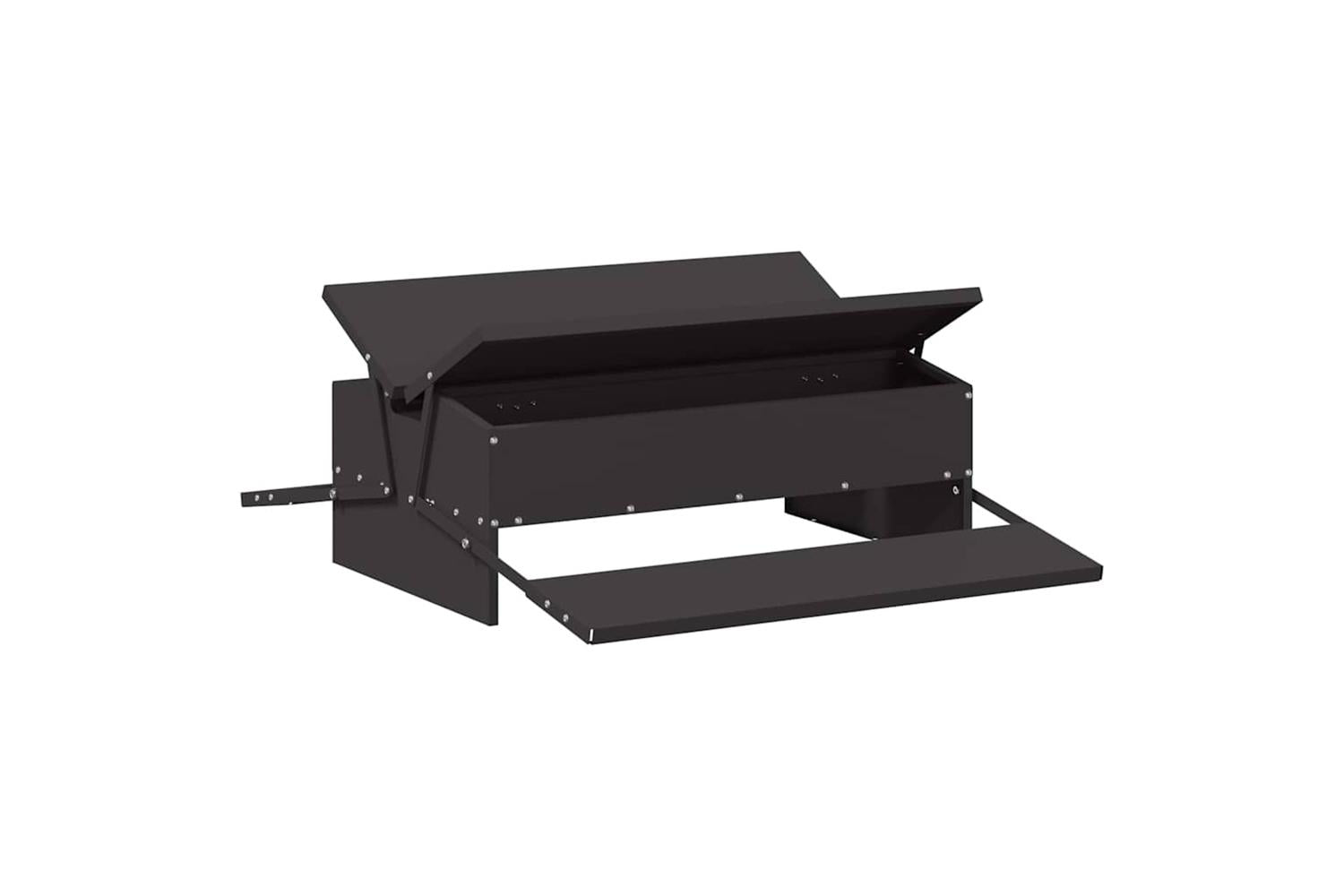 Vidaxl Chicken Treadle Feeder Black 75 X 53 X 205 Cm-2