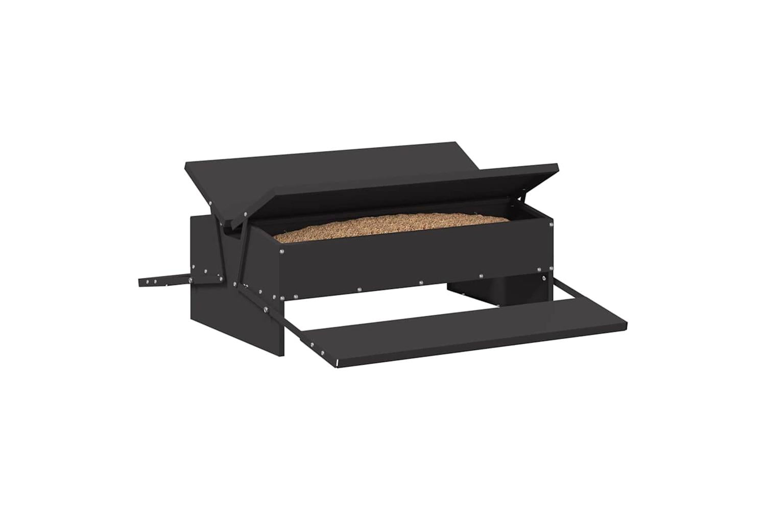Vidaxl Chicken Treadle Feeder Black 75 X 53 X 205 Cm-3