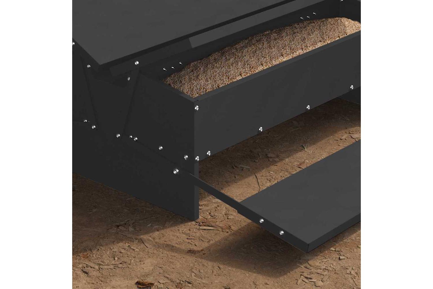 Vidaxl Chicken Treadle Feeder Black 75 X 53 X 205 Cm-4
