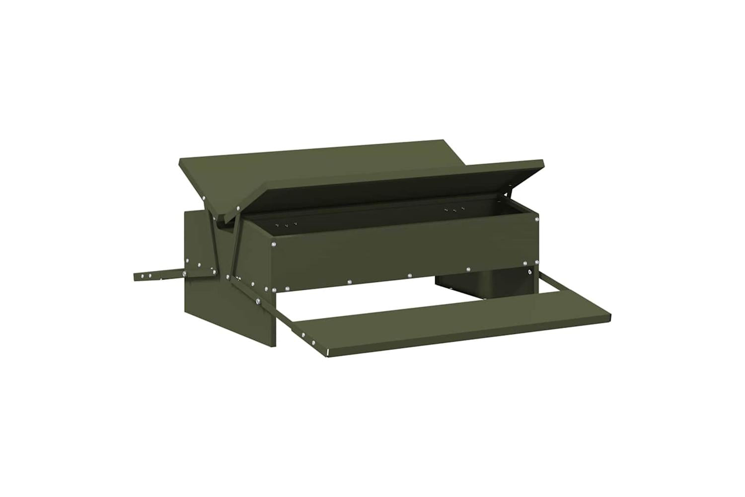 Vidaxl Chicken Treadle Feeder Olive Green 75 X 53 X 205 Cm-2