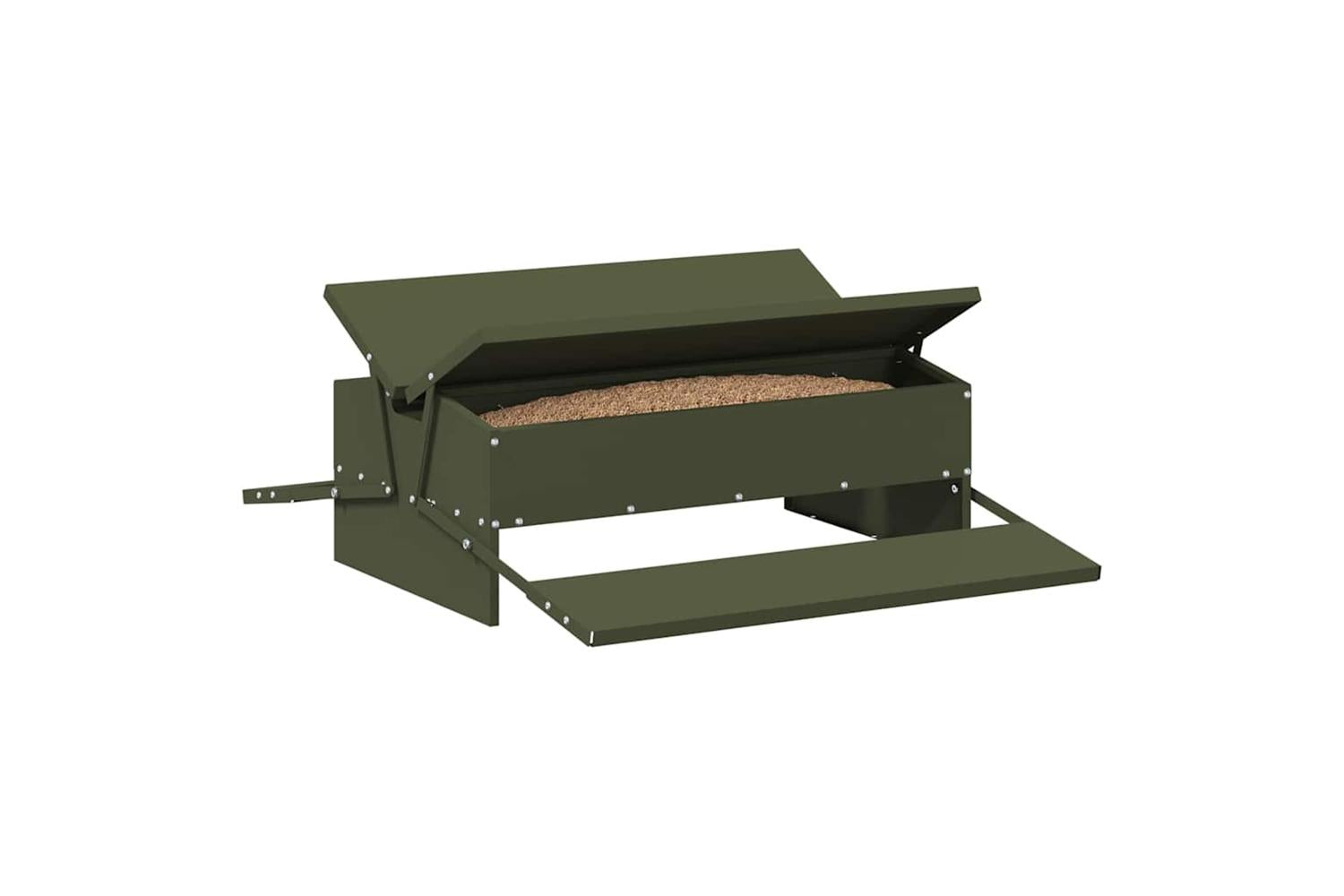 Vidaxl Chicken Treadle Feeder Olive Green 75 X 53 X 205 Cm-3