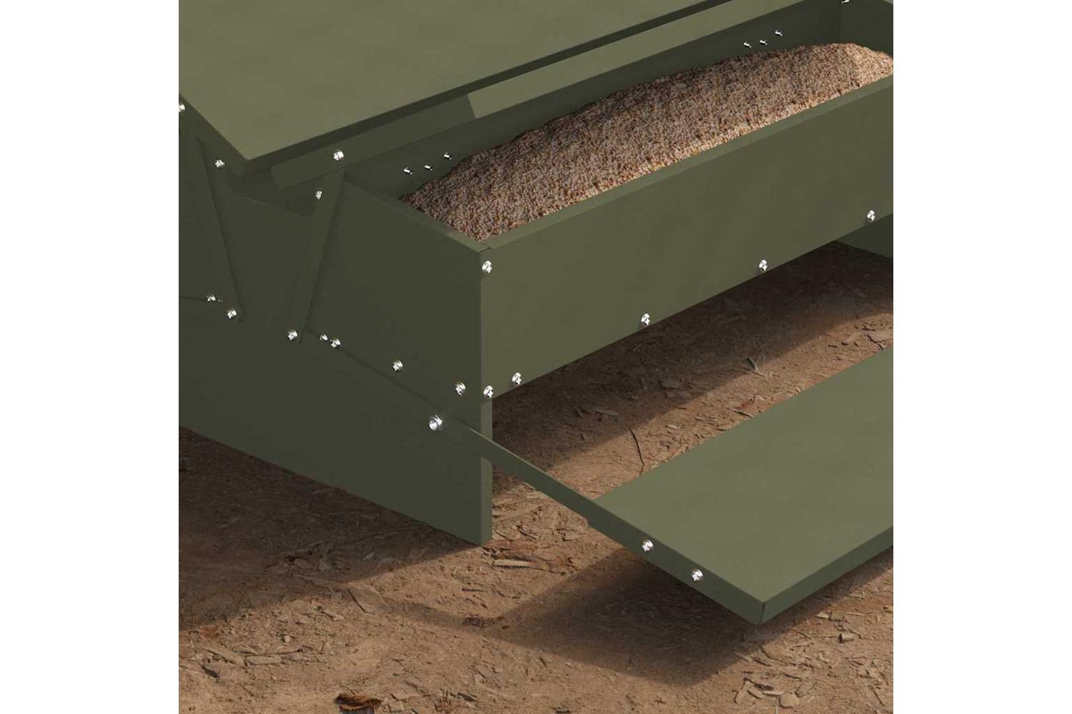 Vidaxl Chicken Treadle Feeder Olive Green 75 X 53 X 205 Cm-4