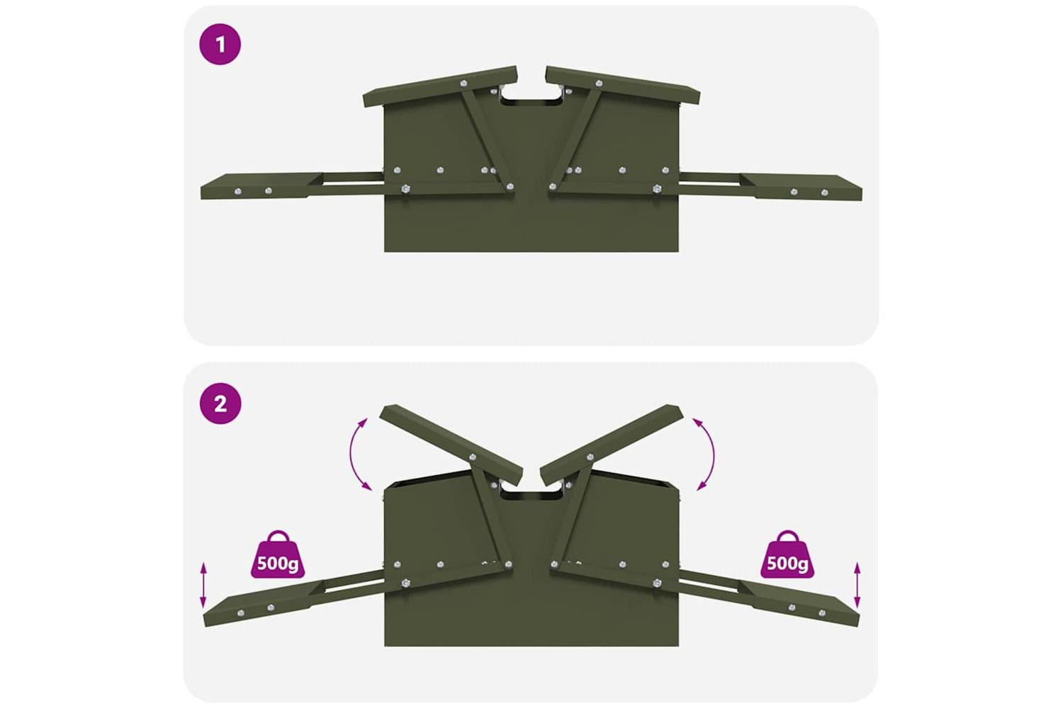 Vidaxl Chicken Treadle Feeder Olive Green 75 X 53 X 205 Cm-10