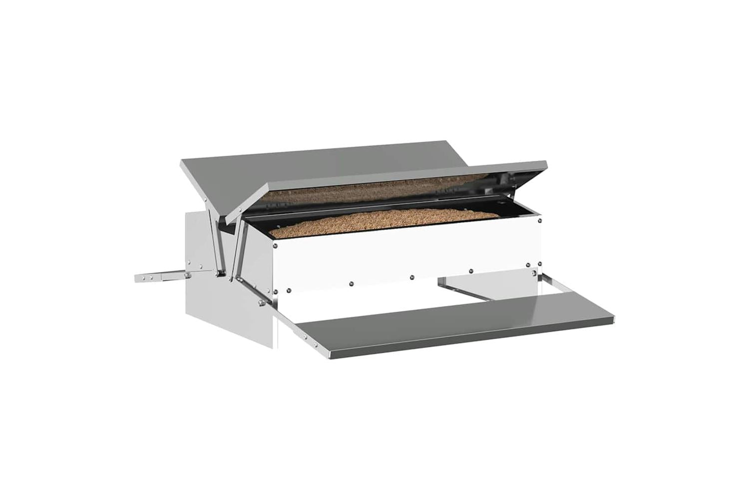 Vidaxl Chicken Treadle Feeder Silver 75 X 53 X 205 Cm-3