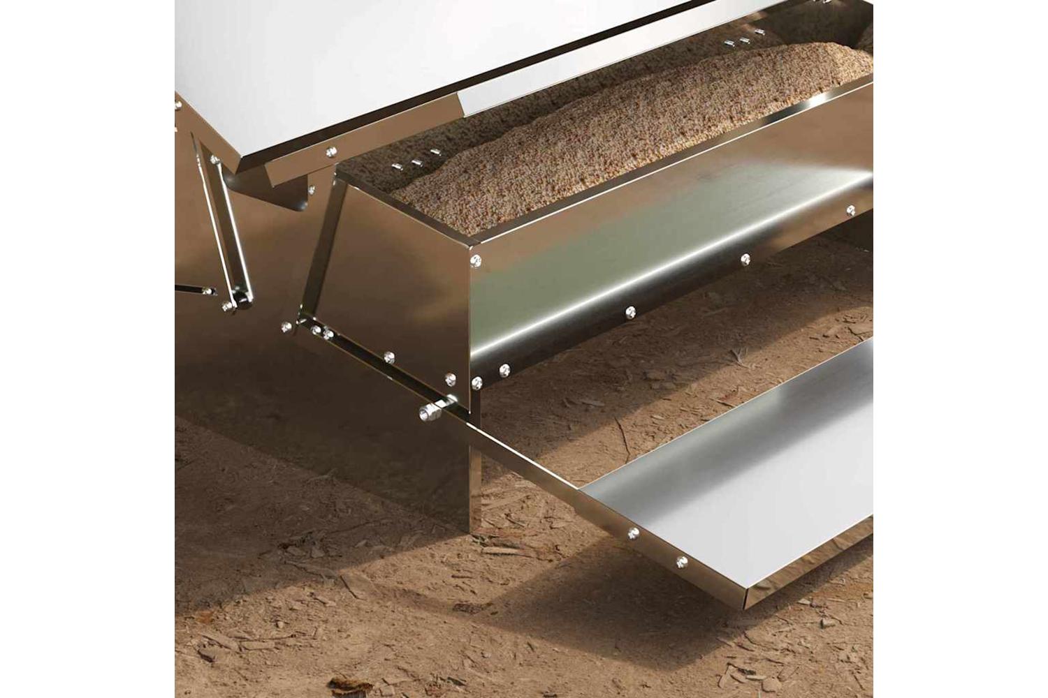 Vidaxl Chicken Treadle Feeder Silver 75 X 53 X 205 Cm-4