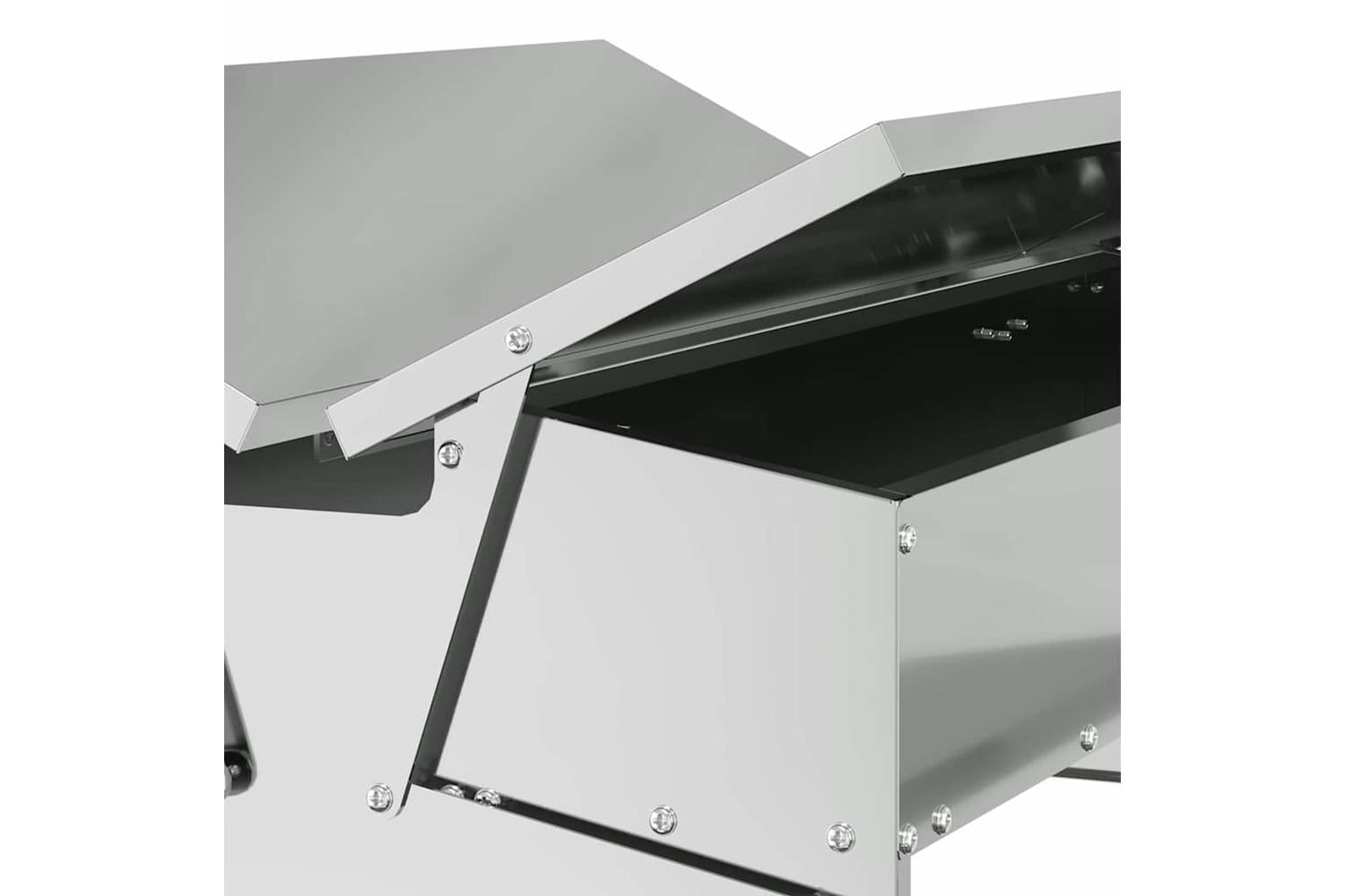 Vidaxl Chicken Treadle Feeder Silver 75 X 53 X 205 Cm-9