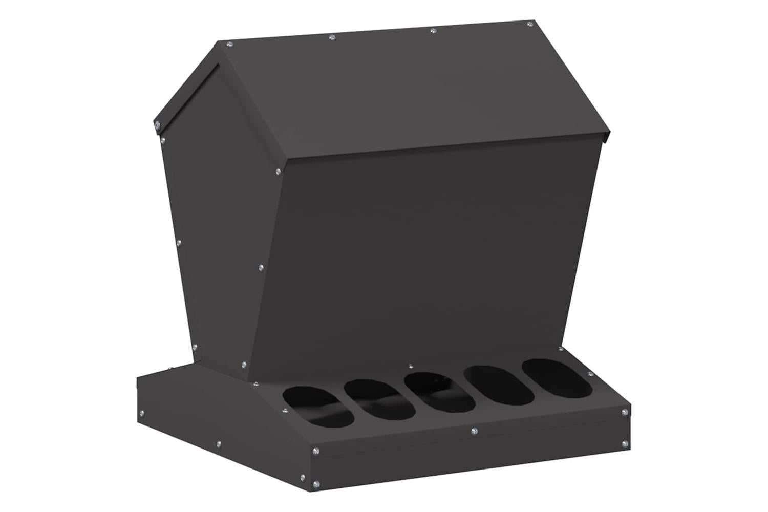 Vidaxl Chicken Feeder Black 40 X 40 X 45 Cm Cold-rolled Steel-2