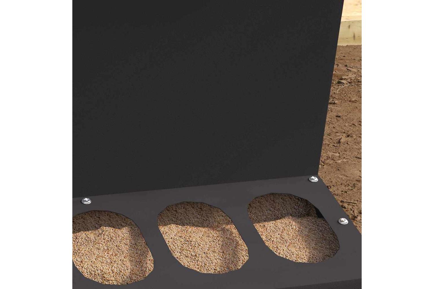 Vidaxl Chicken Feeder Black 40 X 40 X 45 Cm Cold-rolled Steel-4