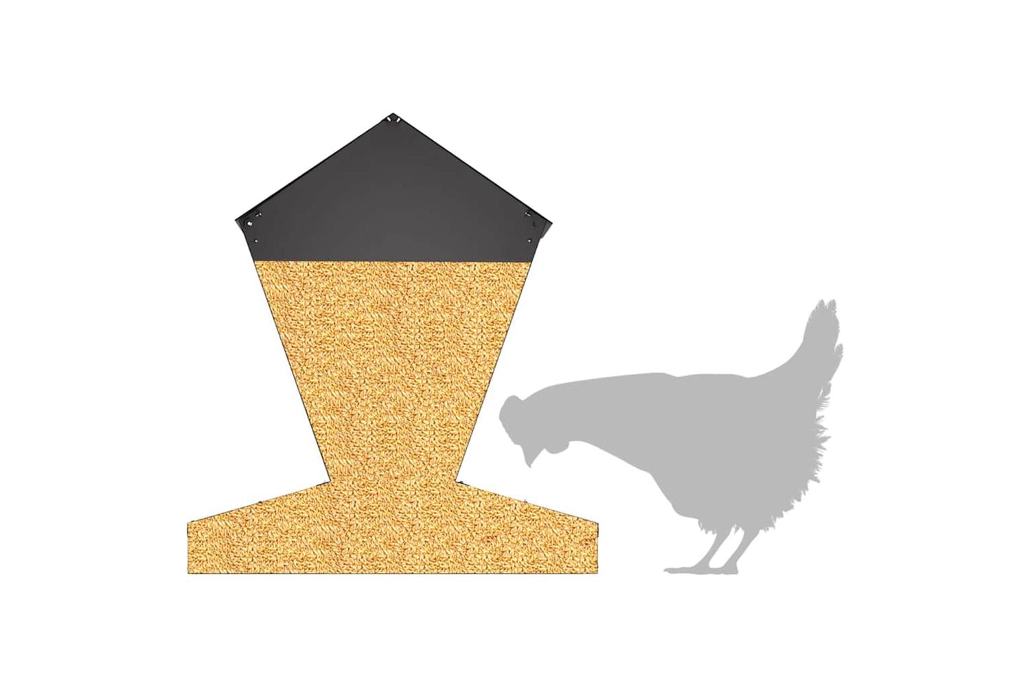 Vidaxl Chicken Feeder Black 40 X 40 X 45 Cm Cold-rolled Steel-9